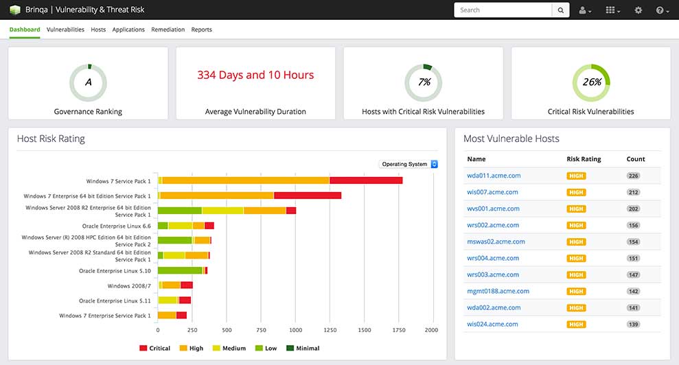 Brinqa Application Overview screenshot